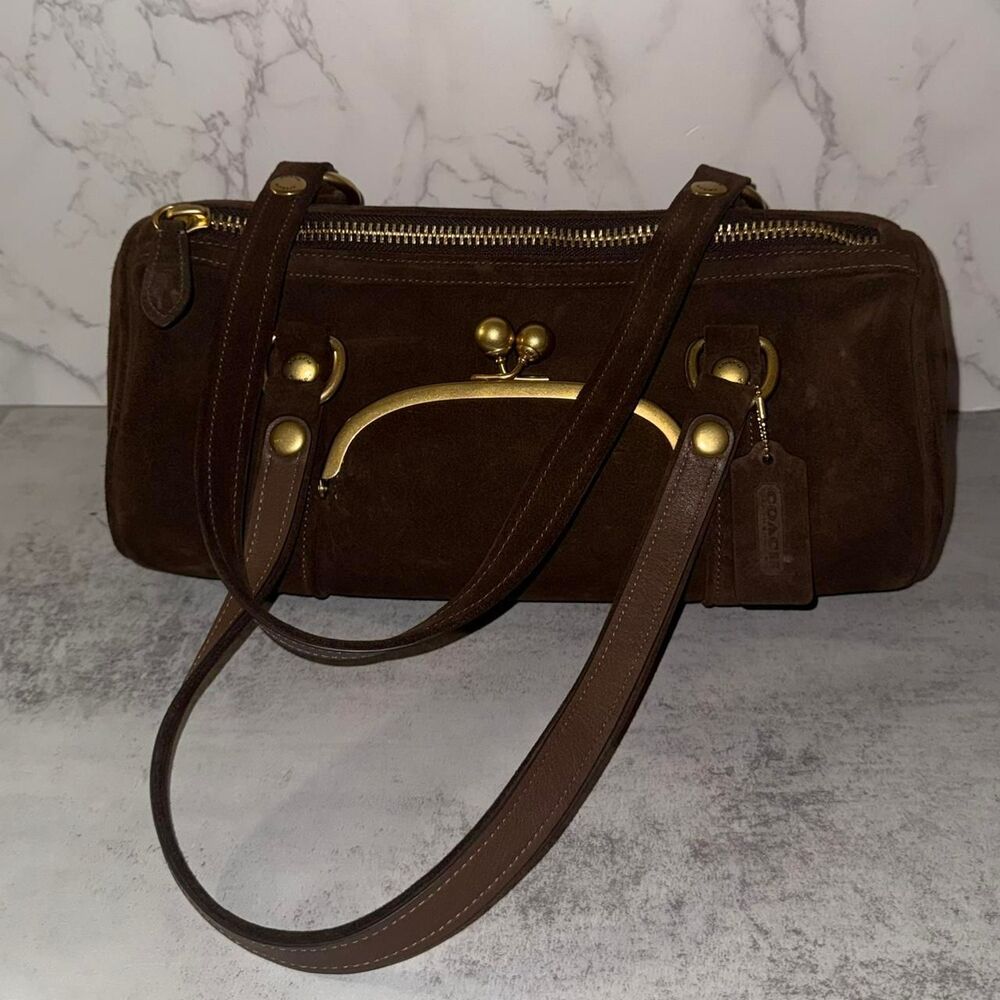 Coach Buy Now Kisslock Barrel Chocolate
